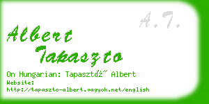 albert tapaszto business card